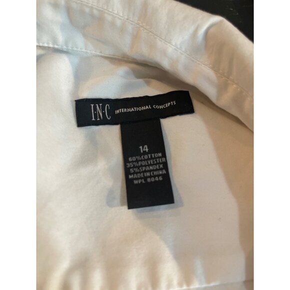 INC International Concepts Womens Size 14 Twist Front Blouse White - Picture 10 of 11
